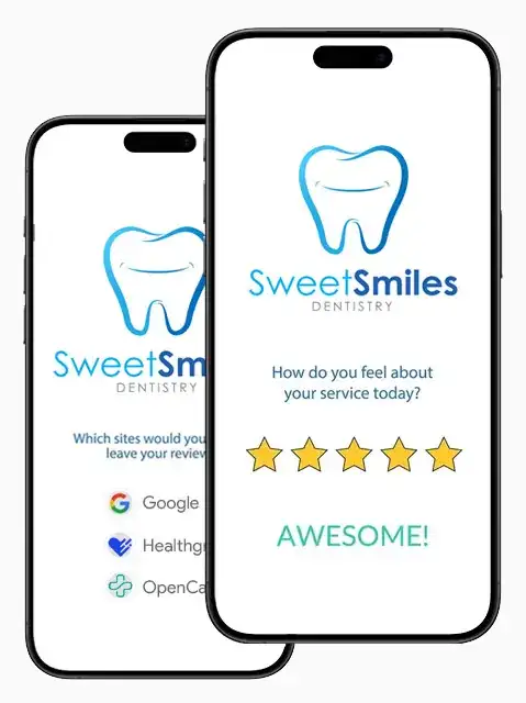 Dental review on mobile phone