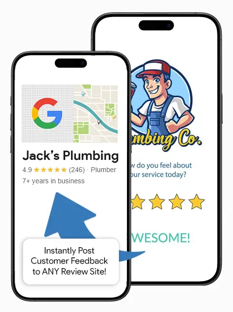 Plumber review on mobile phone