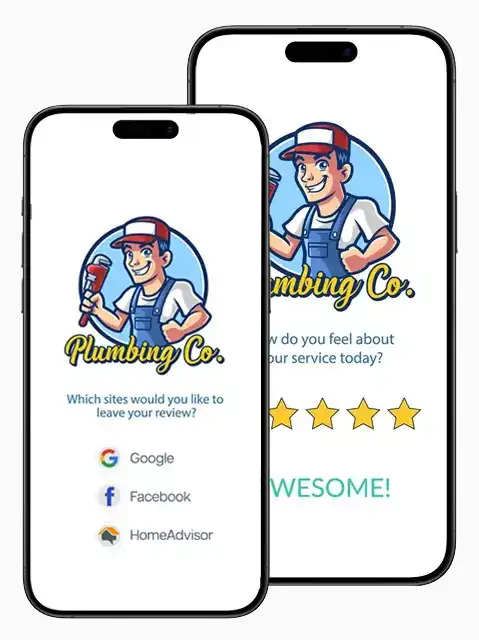 Plumber review on mobile phone